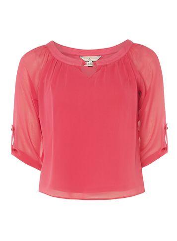 Dorothy Perkins *billie & Blossom Petite Cerise Trim Blouse