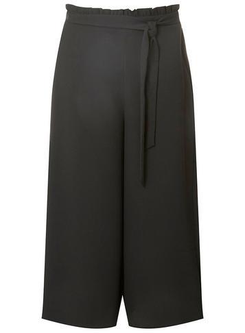 Dorothy Perkins Black Paper Bag Waist Cropped Trousers
