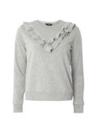 Dorothy Perkins Grey Ruffle Sweater Top