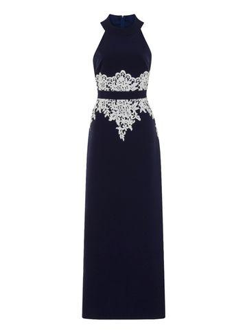 Dorothy Perkins *paper Dolls Navy Lace Maxi Dress