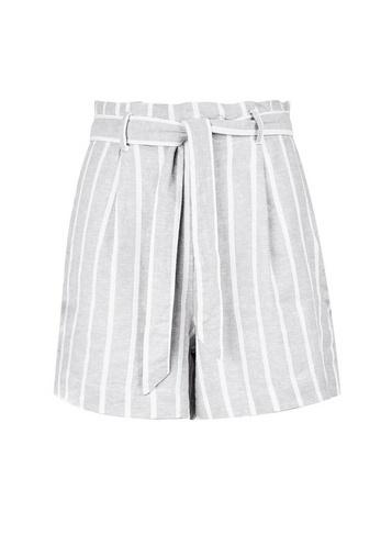 Dorothy Perkins Grey Striped Paperbag Shorts