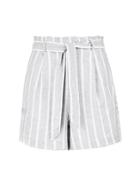 Dorothy Perkins Grey Striped Paperbag Shorts