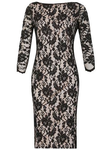 Dorothy Perkins *feverfish Peach Lace Bodycon Dress