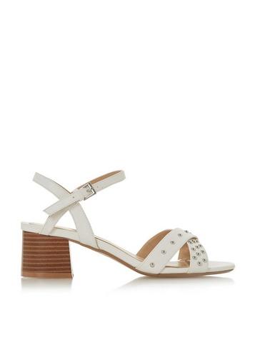 *head Over Heels By Dune White Julio Ladies Mid Heel Sandals