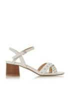 *head Over Heels By Dune White Julio Ladies Mid Heel Sandals