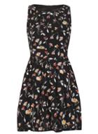 Dorothy Perkins *tenki Black Floral Skater Dress