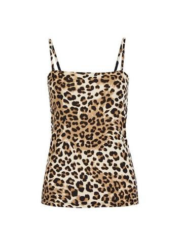 Dorothy Perkins Brown Leopard Print Square Neck Camisole Vest Top