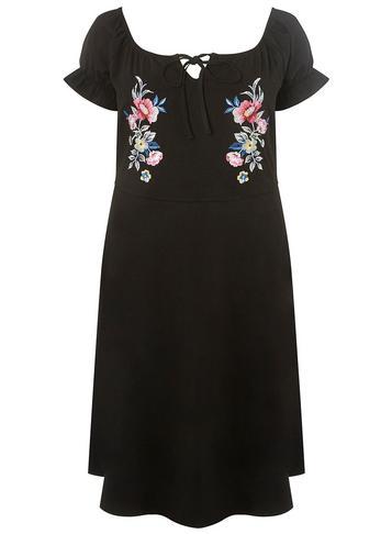 Dorothy Perkins *dp Curve Embroidered Bardot Skater Dress