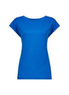 Dorothy Perkins Cobalt Roll Sleeve Cotton T-shirt