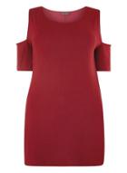 Dorothy Perkins *dp Curve Berry C/s Drop Back Cold Shoulder T-shirt