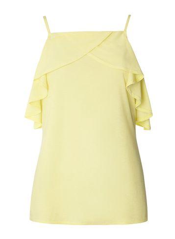 Dorothy Perkins Yellow Ruffle Cold Shoulder Top