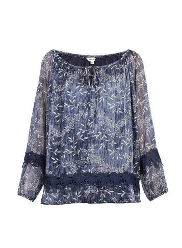 Dorothy Perkins *jolie Moi Blue Lace Insert Blouse