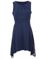 Dorothy Perkins *izabel London Navy Hanky Hem Dress