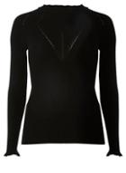 Dorothy Perkins *tall Black Ribbed Lettuce Frill Jumper