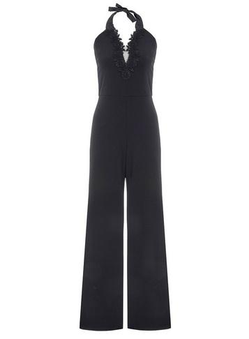 *quiz Black Halter Neck Jumpsuit