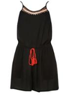 Dorothy Perkins *dp Beach Black Coin Detail Beachwear Playsuit
