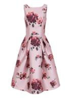 *chi Chi London Pink Floral Print Skater Dress