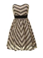 Dorothy Perkins *little Mistress Cream & Black Prom Dress