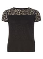 Dorothy Perkins Black Lace Panel T-shirt