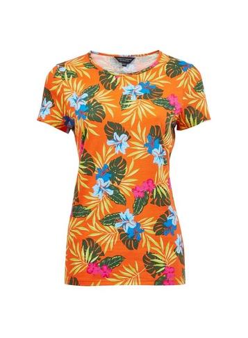 Dorothy Perkins Multi Colour Tropical Print Short Sleeve Crew Neck T-shirt
