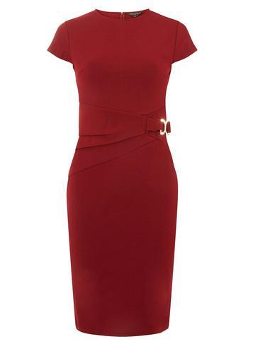 Dorothy Perkins *wine Hardware Pencil Dress