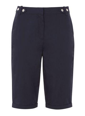 Dorothy Perkins *tall Navy Poplin Knee Shorts