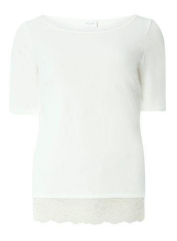 Dorothy Perkins *vila White Lace Hem T-shirt