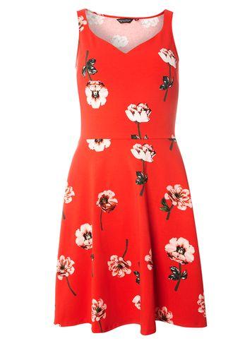 Dorothy Perkins Floral Print Sweetheart Skater Dress