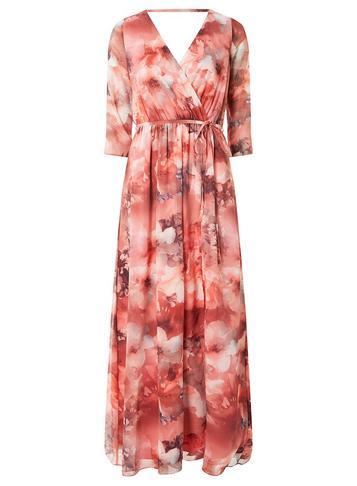 Dorothy Perkins *showcase Coral Chiffon 'maya' Maxi Dress
