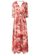 Dorothy Perkins *showcase Coral Chiffon 'maya' Maxi Dress