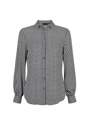 Dorothy Perkins Monochrome Dogtooth Print Balloon Sleeve Shirt