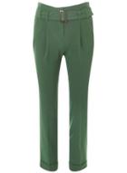 Dorothy Perkins Green Belted Tapered Trousers
