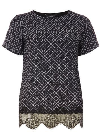 Dorothy Perkins Black Diamond Woven Lace Tee