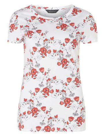 Dorothy Perkins *tall White Floral T-shirt