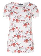 Dorothy Perkins *tall White Floral T-shirt