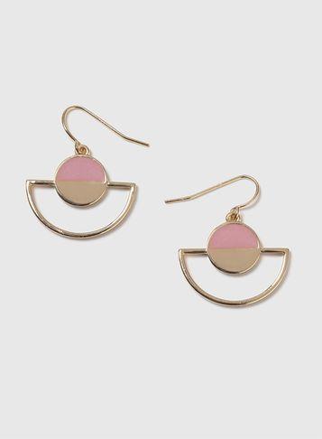 Dorothy Perkins Multi Coloured Geometric Half Moon Drop Earrings