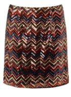 Dorothy Perkins Multi Colour Zig Zag Sequin Mini Skirt