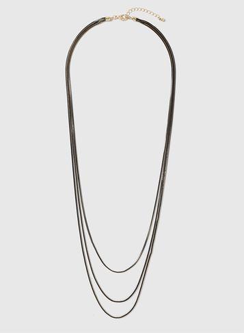 Dorothy Perkins Long Black And Gold Necklace