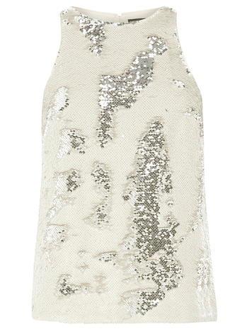 Dorothy Perkins Grey Sequin Cutaway Top