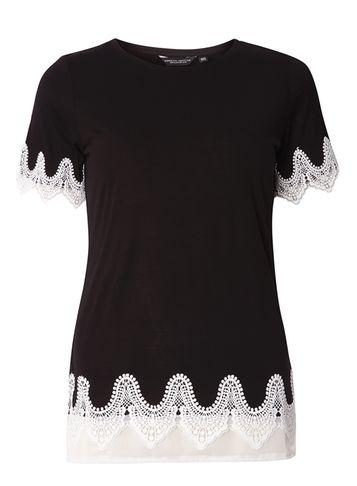 Dorothy Perkins Black Chiffon Hem T-shirt