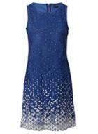 *izabel London Blue Floral Print Lace Overlay Dress