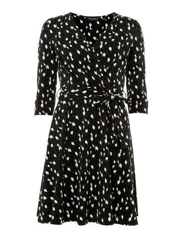 Dorothy Perkins Khaki Animal Print Wrap Dress