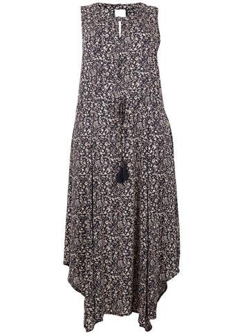 Dorothy Perkins *izabel London Curve Navy Hanky Hem Maxi Dress