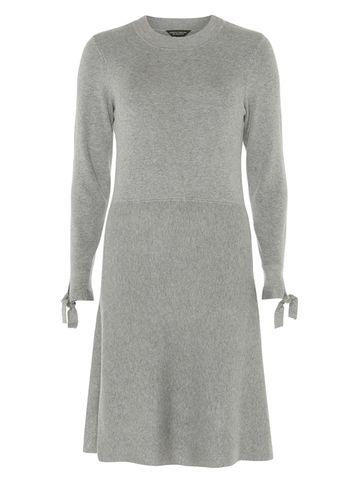 Dorothy Perkins Grey Long Tie Sleeve Knitted Skater Dress