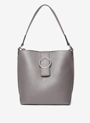 Dorothy Perkins Grey Buckle Hobo Shopper Bag