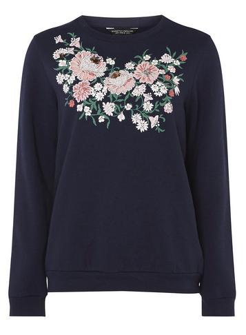 Dorothy Perkins Navy Embroidered Jumper