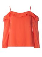 Dorothy Perkins Red Strappy Frill Cold Shoulder Top