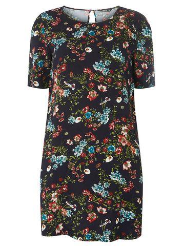 Dorothy Perkins *only Navy Floral Print Shift Dress