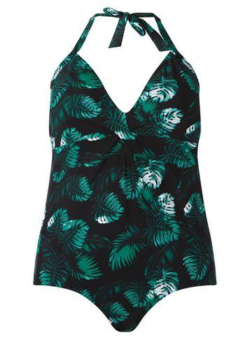 Dorothy Perkins *juna Rose Curve Green Palm Print Swimsuit