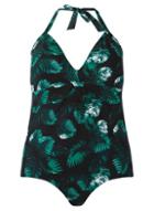 Dorothy Perkins *juna Rose Curve Green Palm Print Swimsuit
